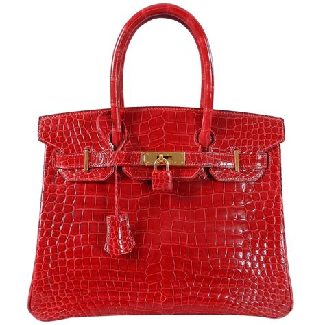 birkin bag red crocodile.